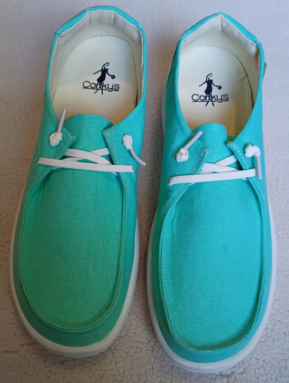 Corkys Turquoise Canvas Slip-On Sneakers